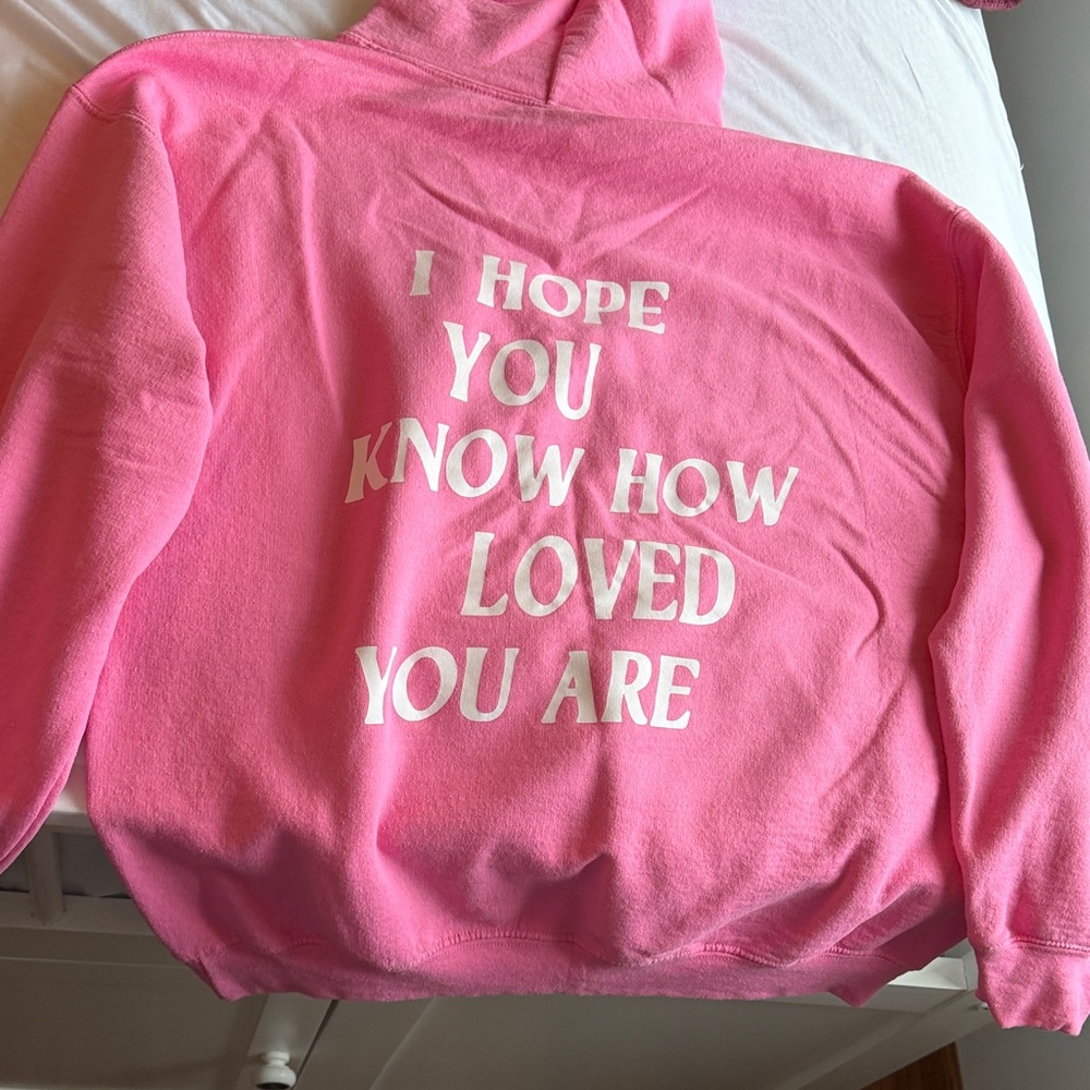 Gildan Pink Hoodie with Smiley Face